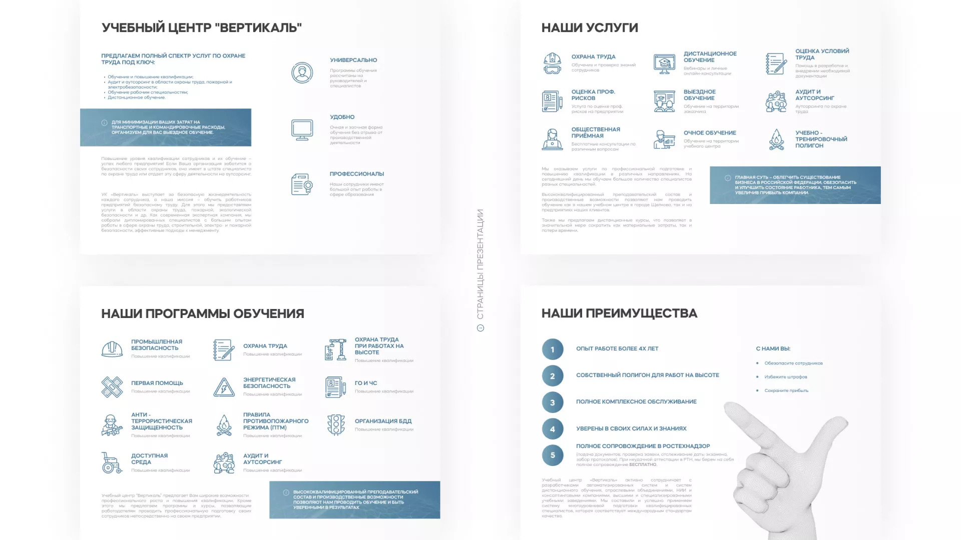 Разработка презентации для учебного центра «Вертикаль» в Видном