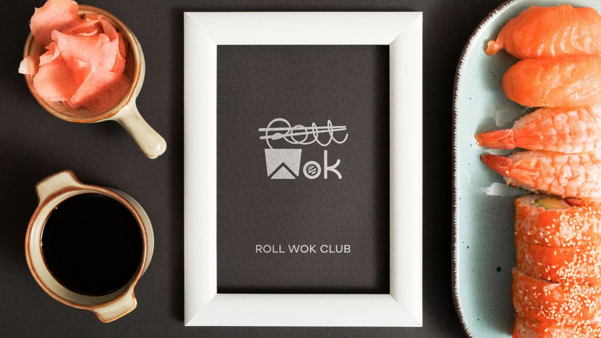 Разработка логотипа суши-бара «Roll Wok Club» в Видном